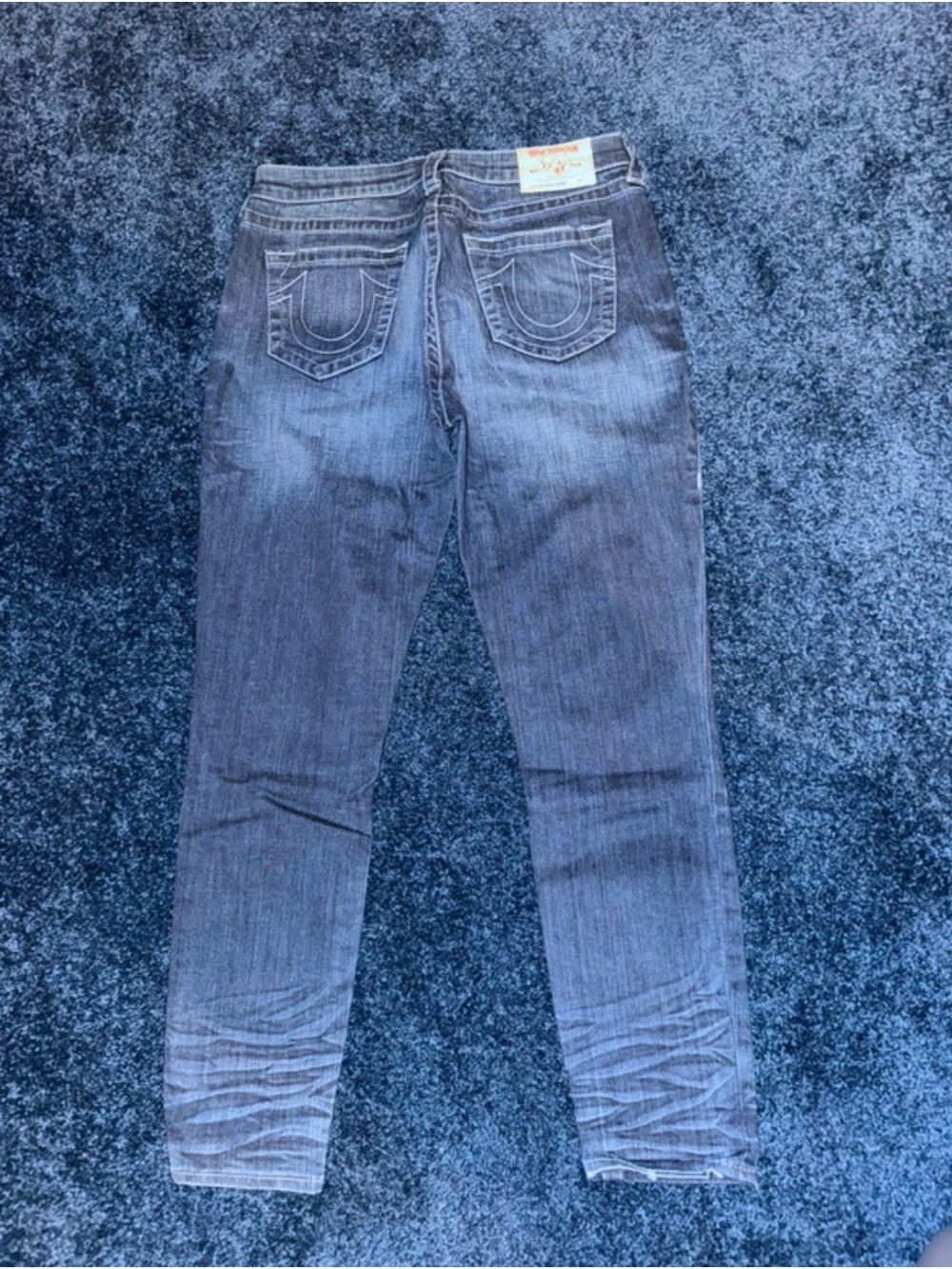 True Religion womenβs Skinny Jeans - Washed Blue